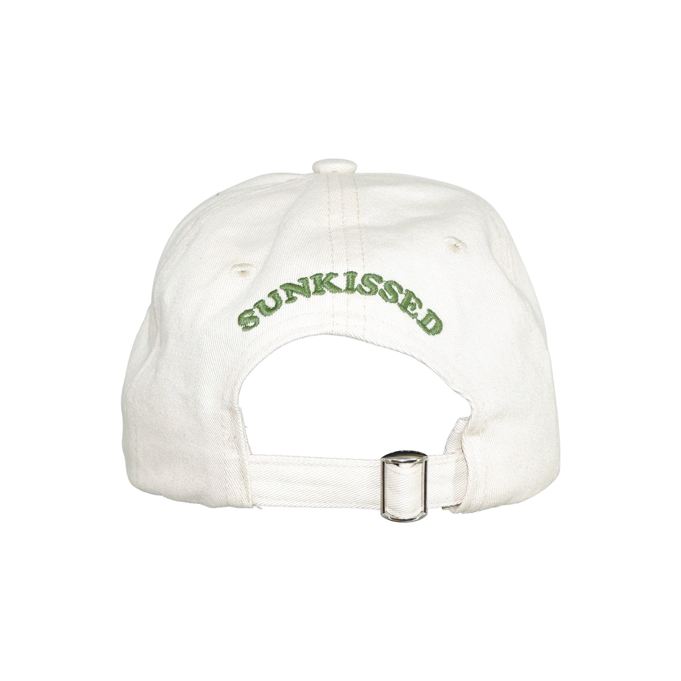 Underprotection hat in white with a green logo made of organic 100% cotton 