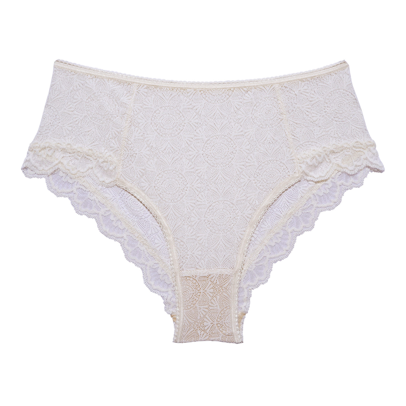 The hipsters are cut in a beautiful lace with a high-rise fit that makes for a slightly vintage look. Sustainable underwear.