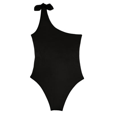 The elegant asymmetrical Manon Swimsuit is made in our soft recycled polyester fabric. Sustainable swimwear.