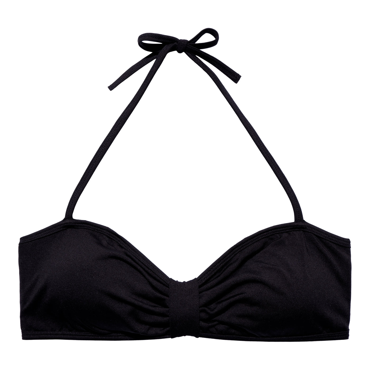 Our Melina Bikini Bandeau is made in soft recycled polyester fabric in classic black. Sustainable swimwear.